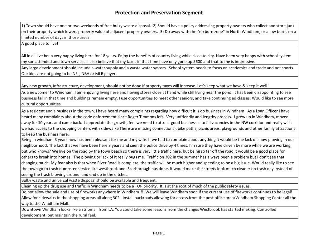 Protection and Preservation Segment