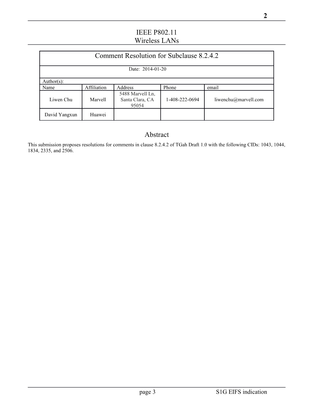 IEEE P802.11 Wireless Lans s9