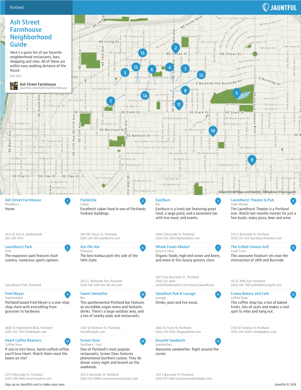 Ash Street Farmhouse Neighborhood Guide 2 Here's a Quick List of Our Favorite 15 Neighborhood Restaurants, Bars, Shopping and Sites