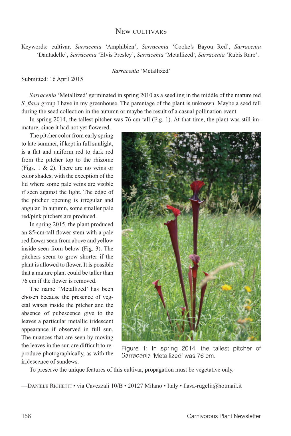 Carnivorous Plant Newsletter Vol. 44 No. 3; September 2015