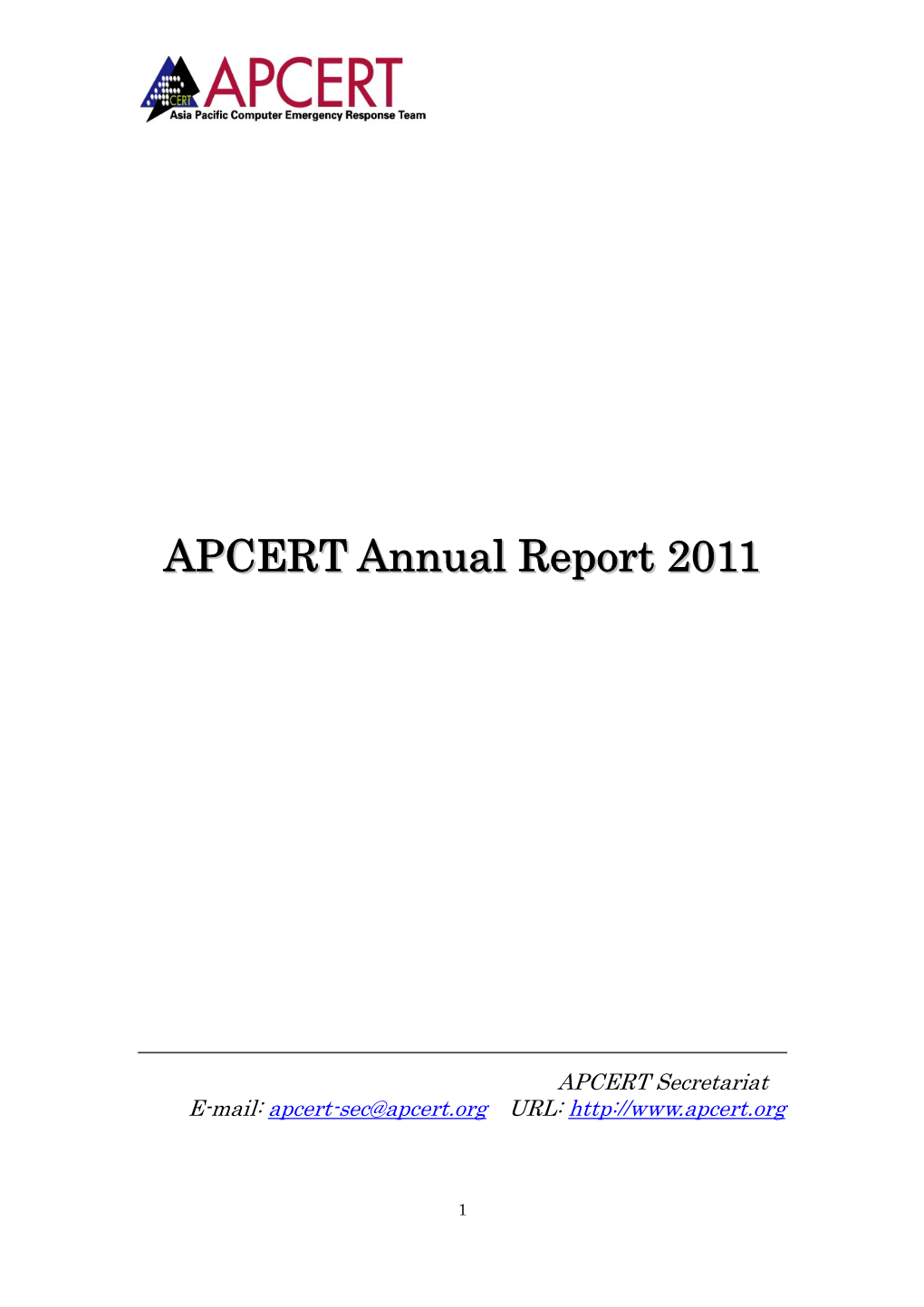 APCERT Annual Report 2011