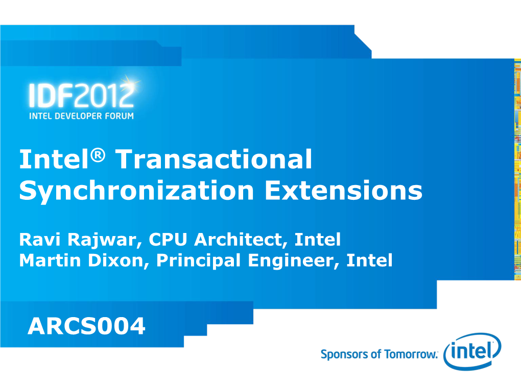 Intel® Transactional Synchronization Extensions