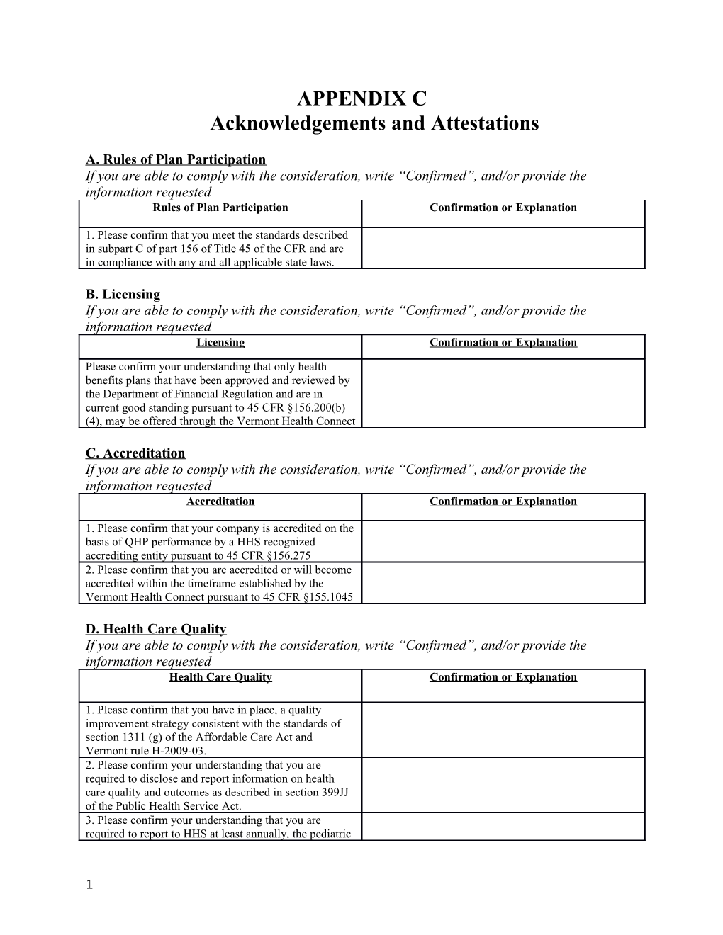 APPENDIX Cacknowledgements and Attestations