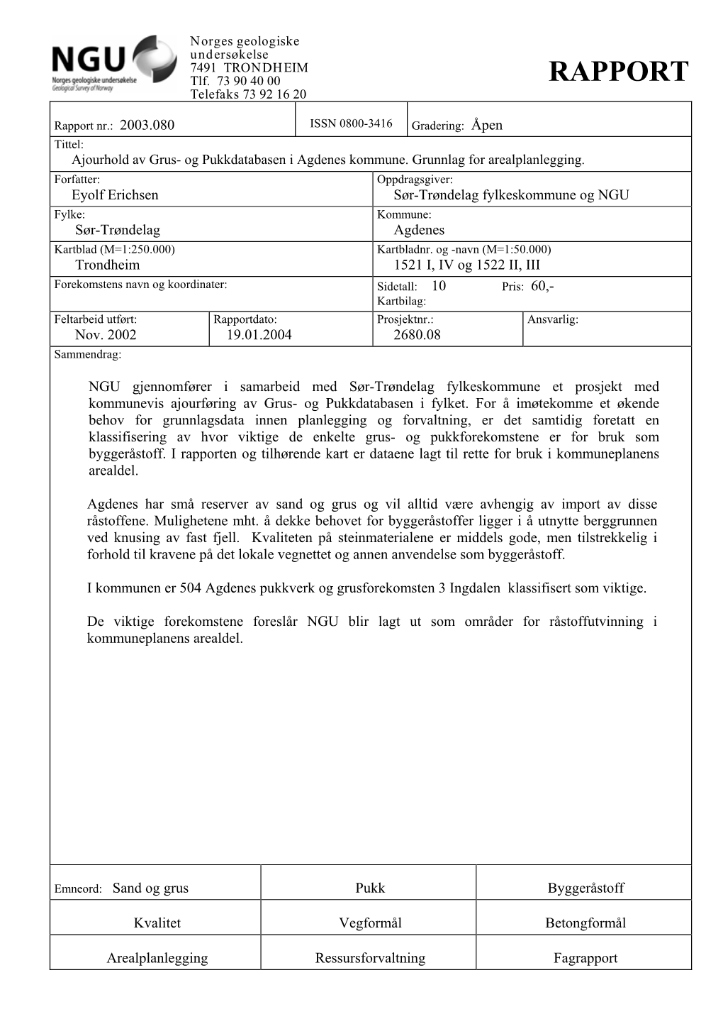 NGU Rapport 88.043