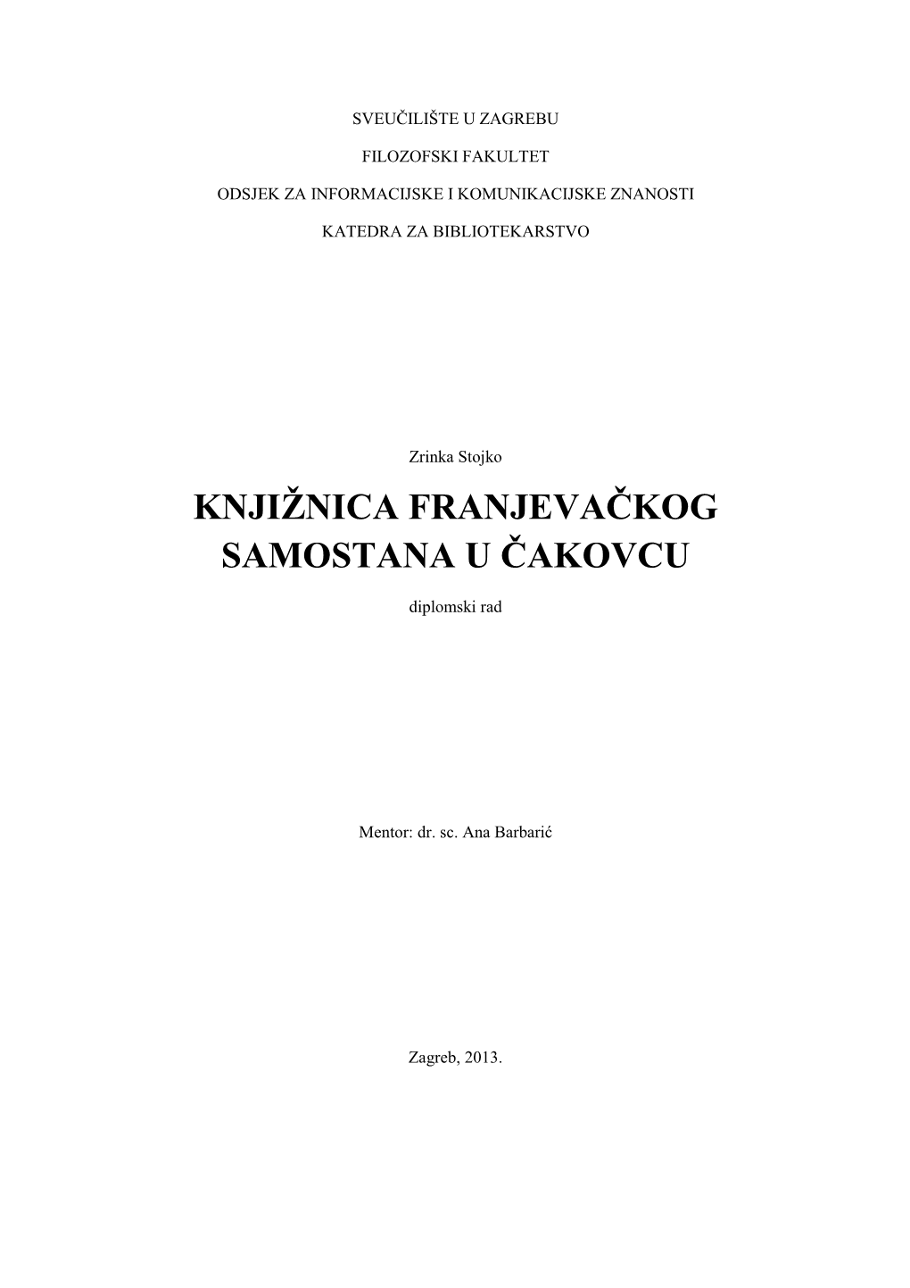 Knjižnica Franjevačkog Samostana U Čakovcu-1