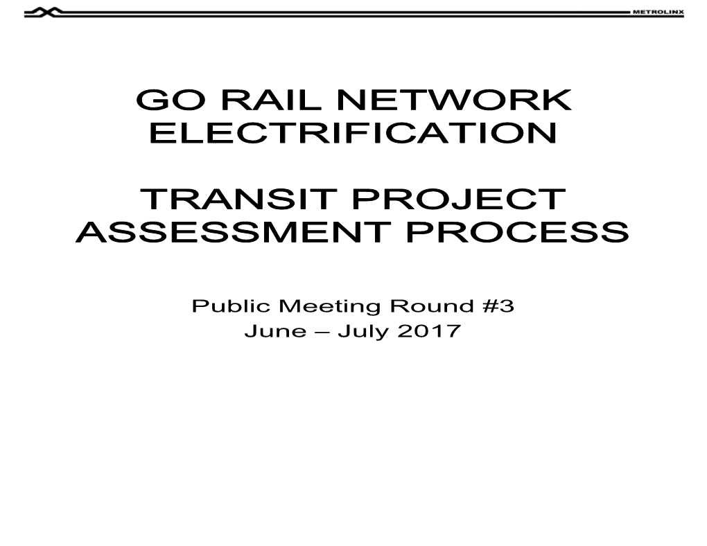 Go Rail Network Electrification Transit
