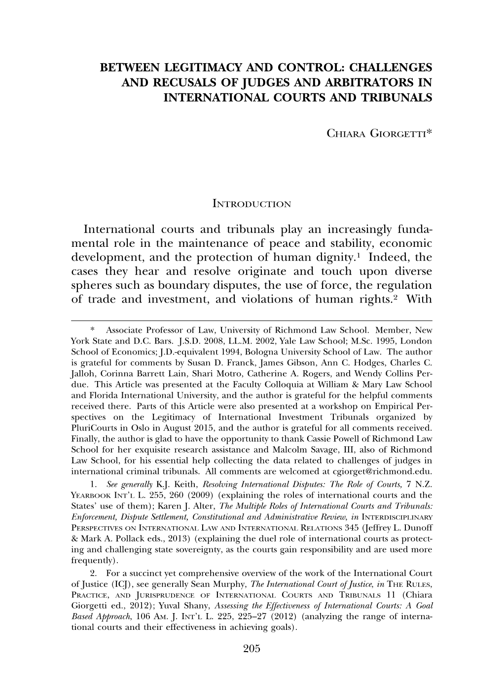 Challenges and Recusals of Judges and Arbitrators in International Courts and Tribunals