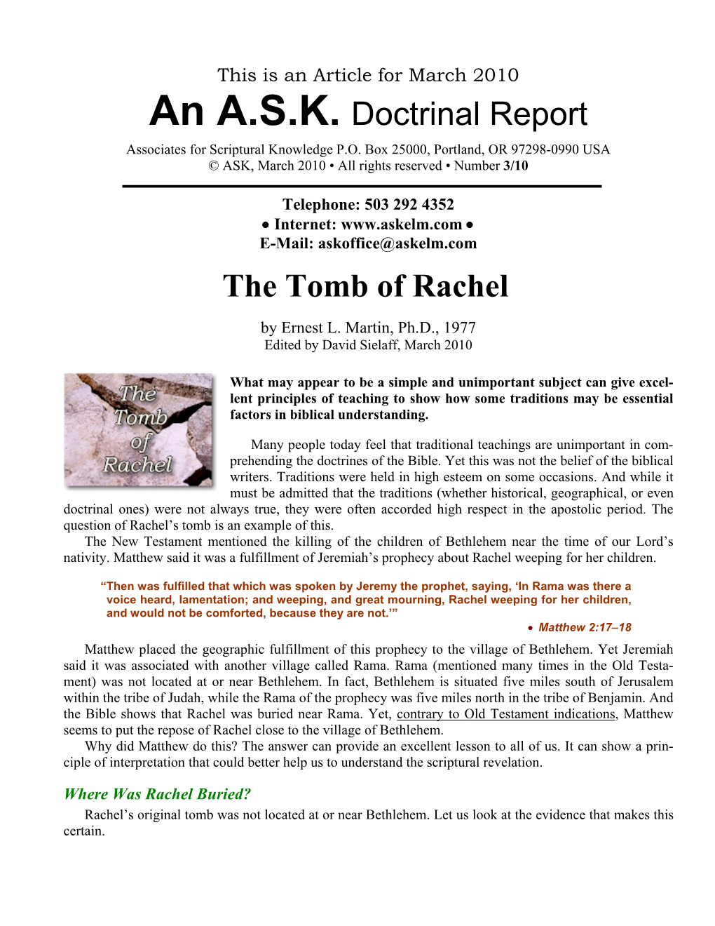 Tomb of Rachel