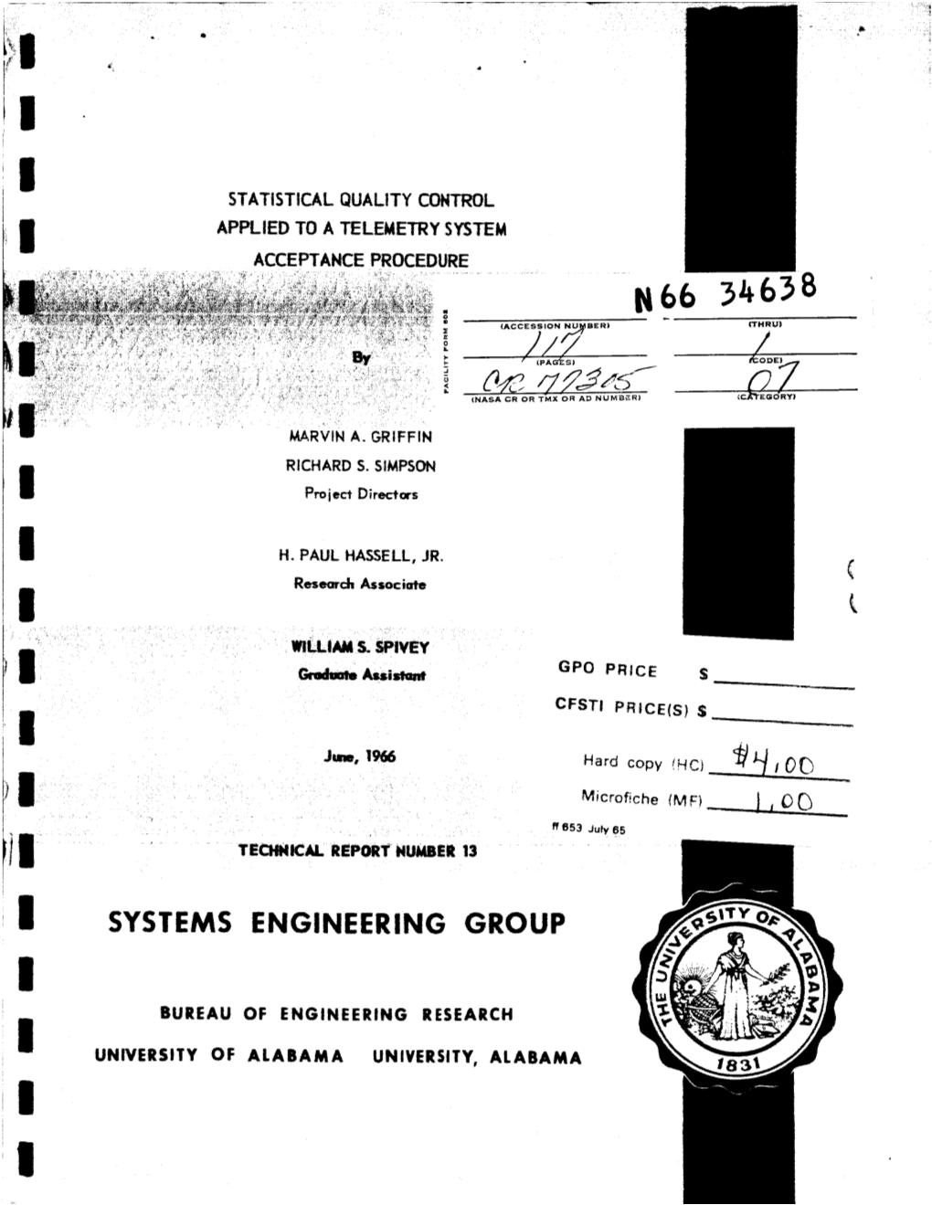 Ii Systems Engineering Group 1 Bureau of Engineering Research