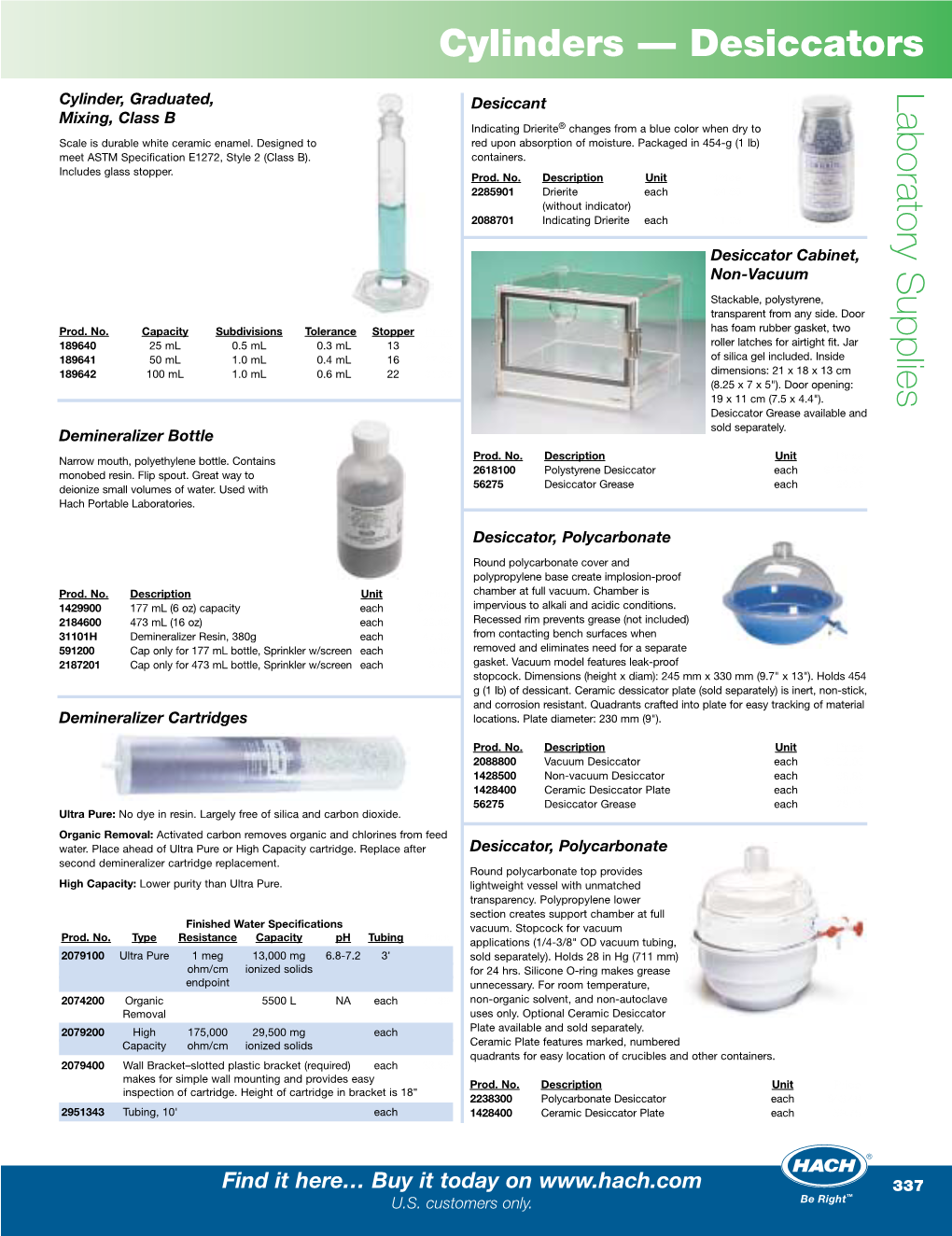 Cylinders — Desiccators Laboratory Supplies