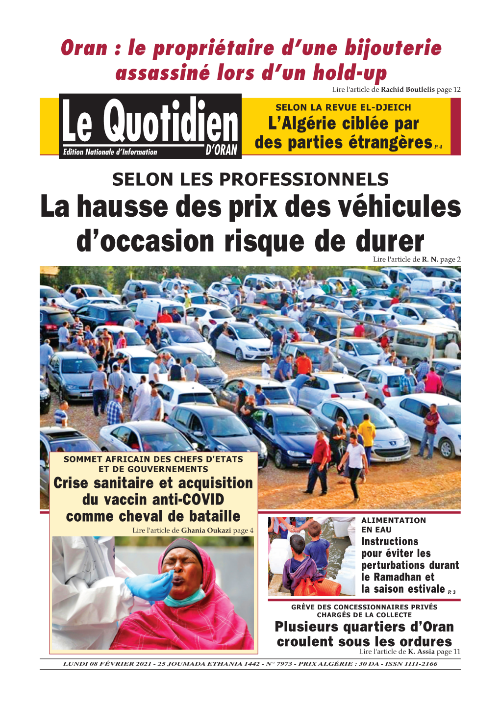Pdf Le Quotidien D Oran Du 2021-02-08