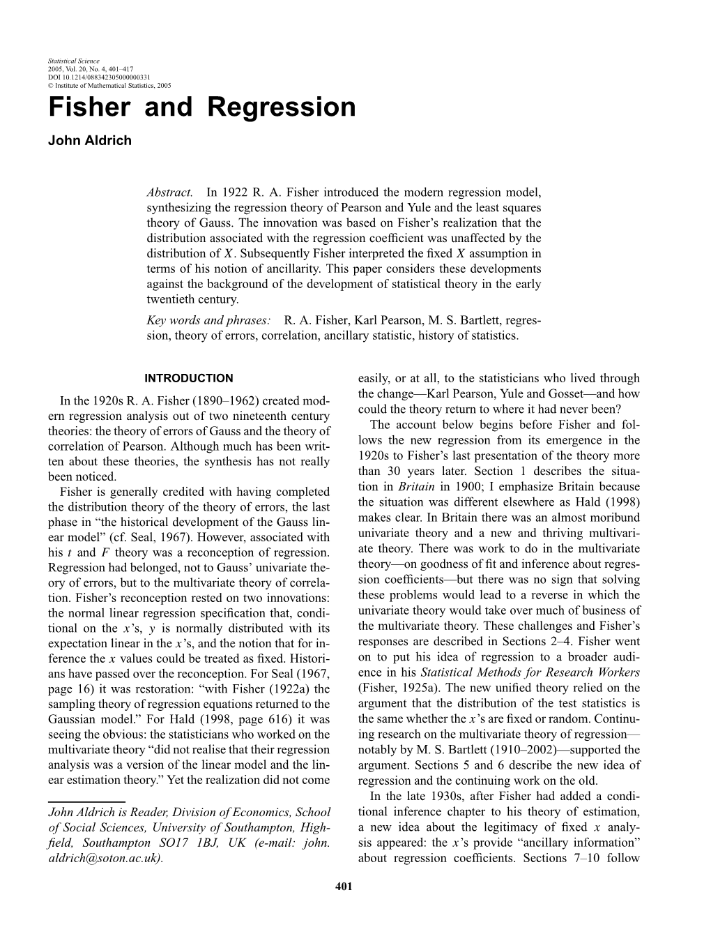 Fisher and Regression.Pdf