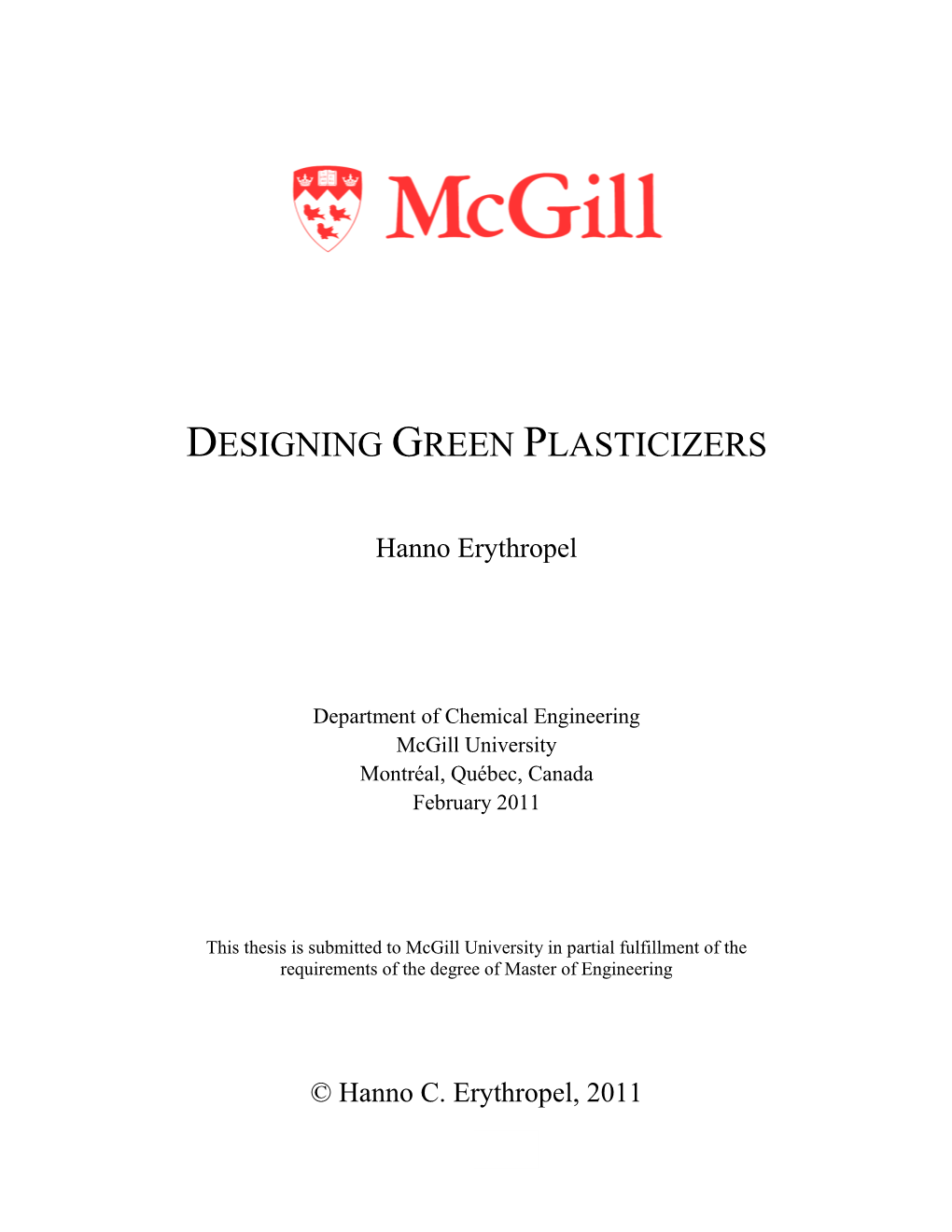 Designing Green Plasticizers