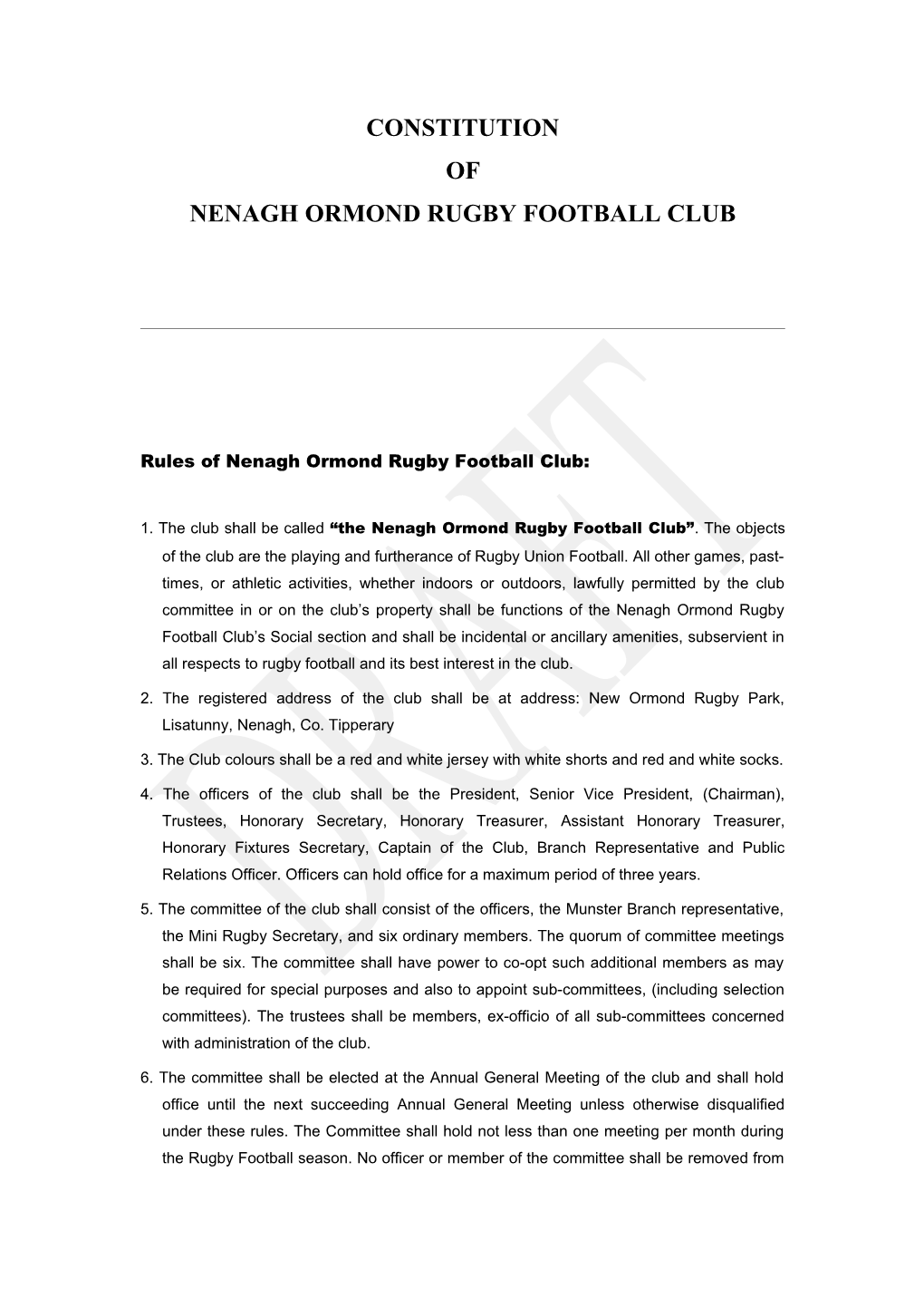 Nenagh Ormond Rugby Football Club