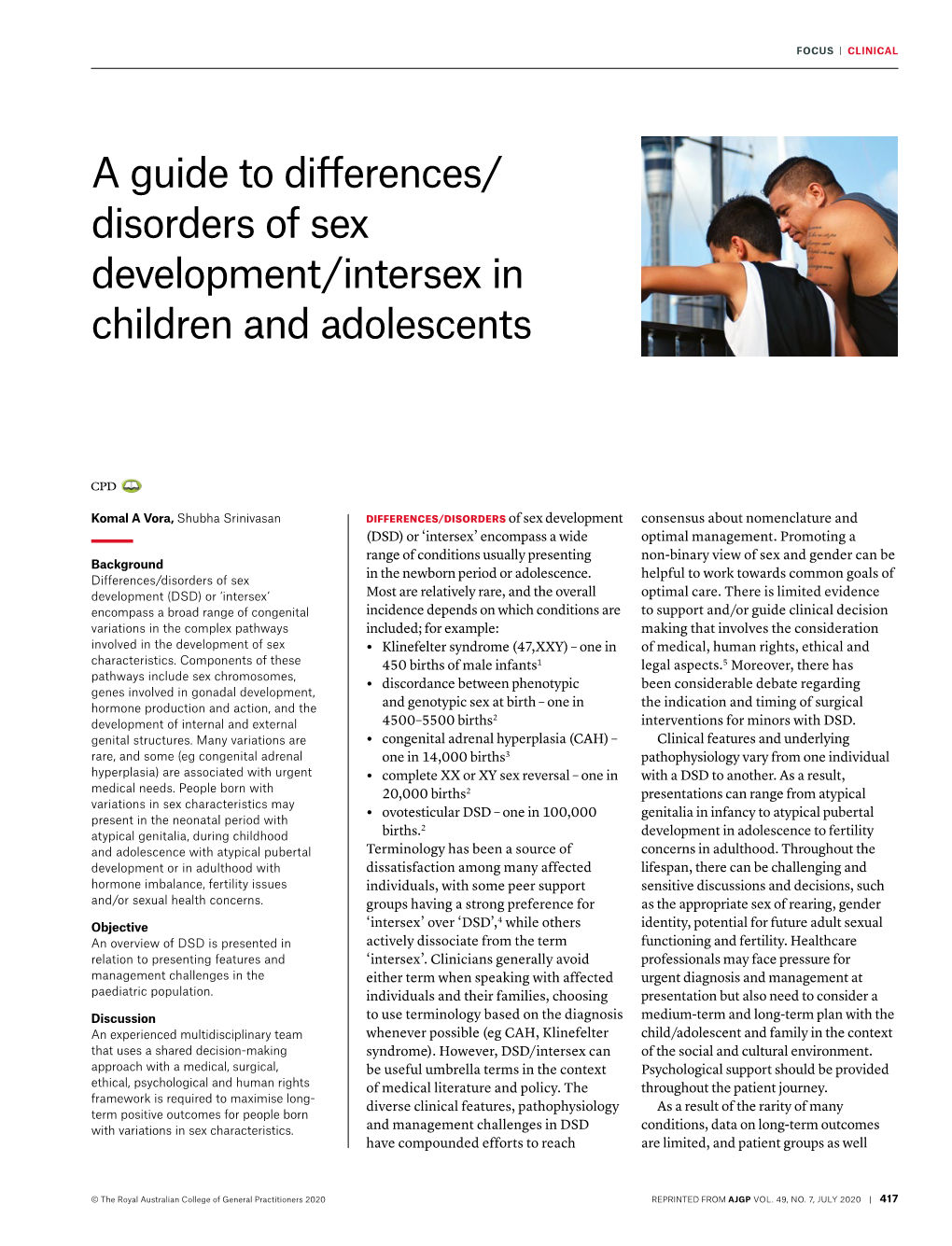 Disorders of Sex Development/Intersex in Children and Adolescents