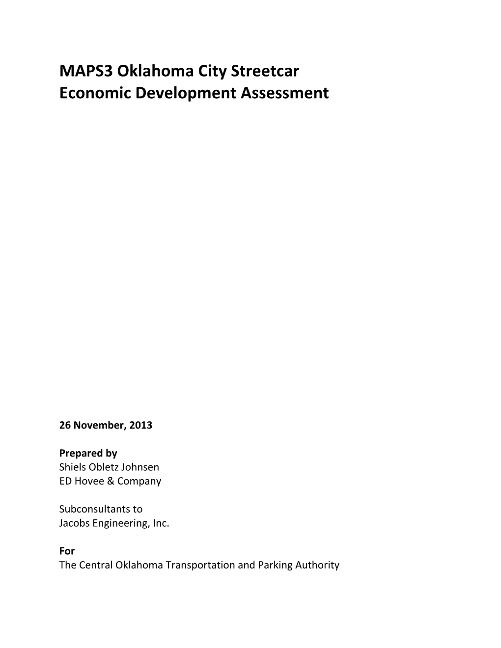 MAPS3 Oklahoma City Streetcar Economic Development Assessment