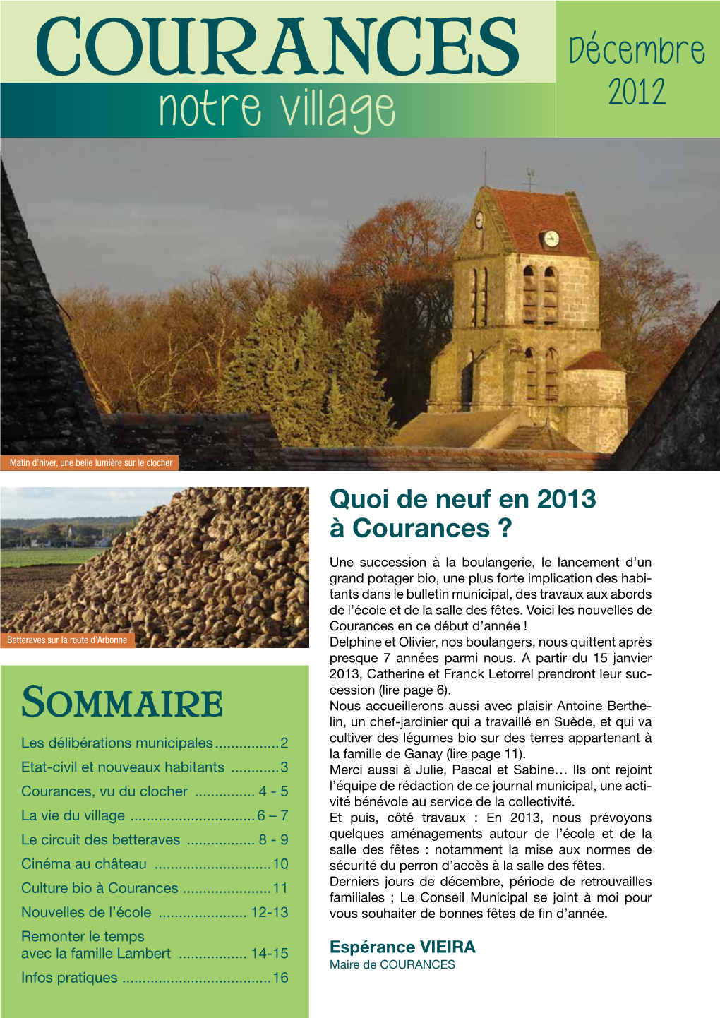 COURANCES Décembre Notre Village 2012