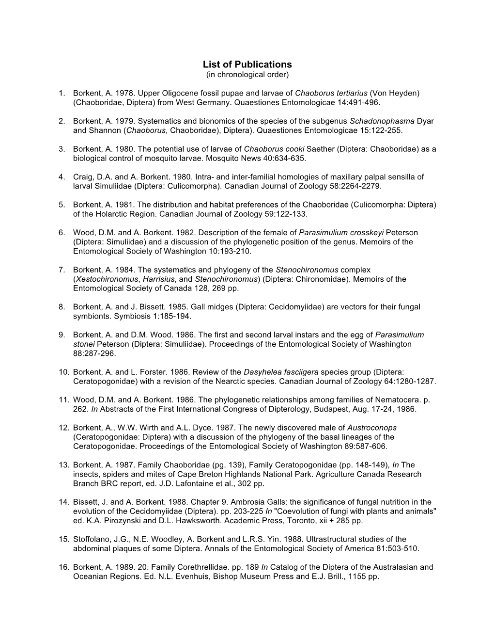 Publication List