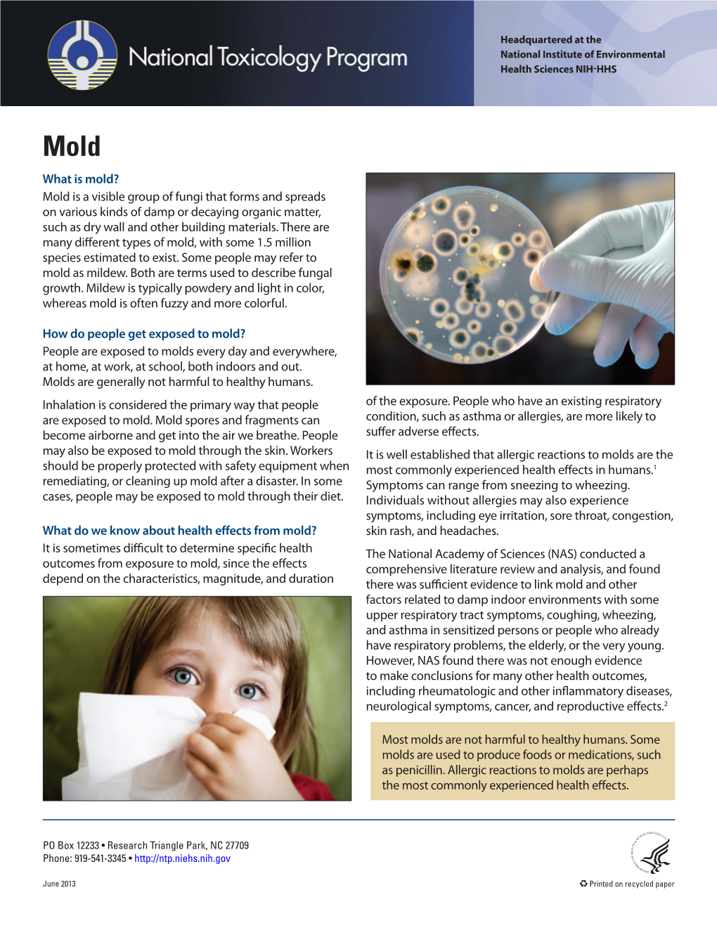 NTP Mold Fact Sheet