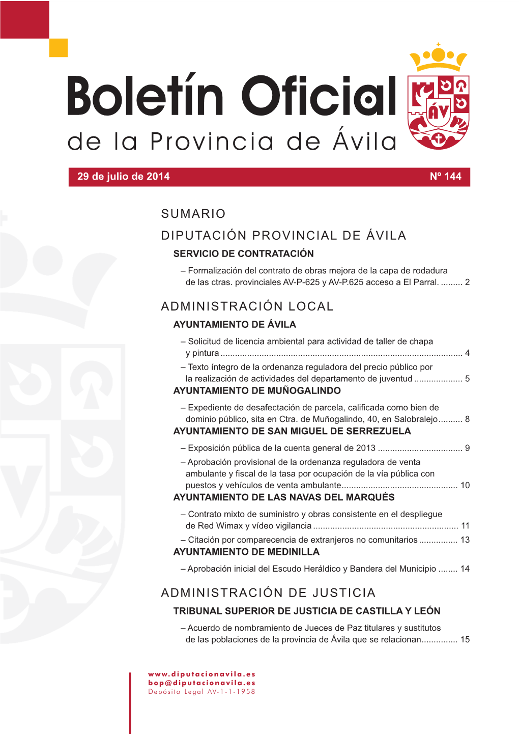 Diputación Provincial De Ávila Administración Local