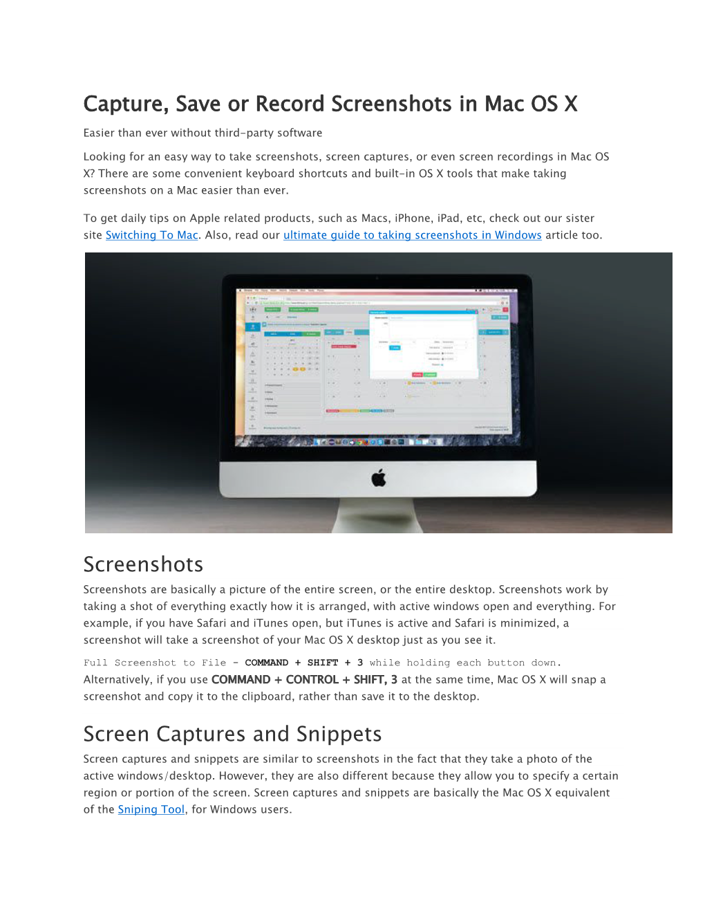 Capture, Save Or Record Screenshots in Mac OS X Easier Than Ever Without Third-Party Software