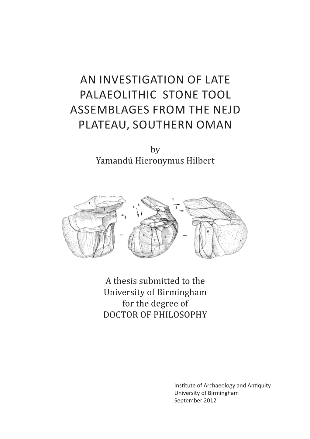 An Investigation of Late Palaeolithic Stone Tool Assemblages from the Nejd Plateau, Southern Oman