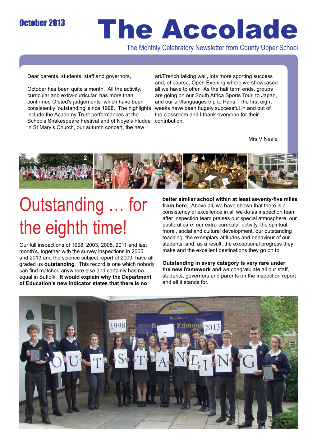The Accolade the Monthly Celebratory Newsletter from County Upper School