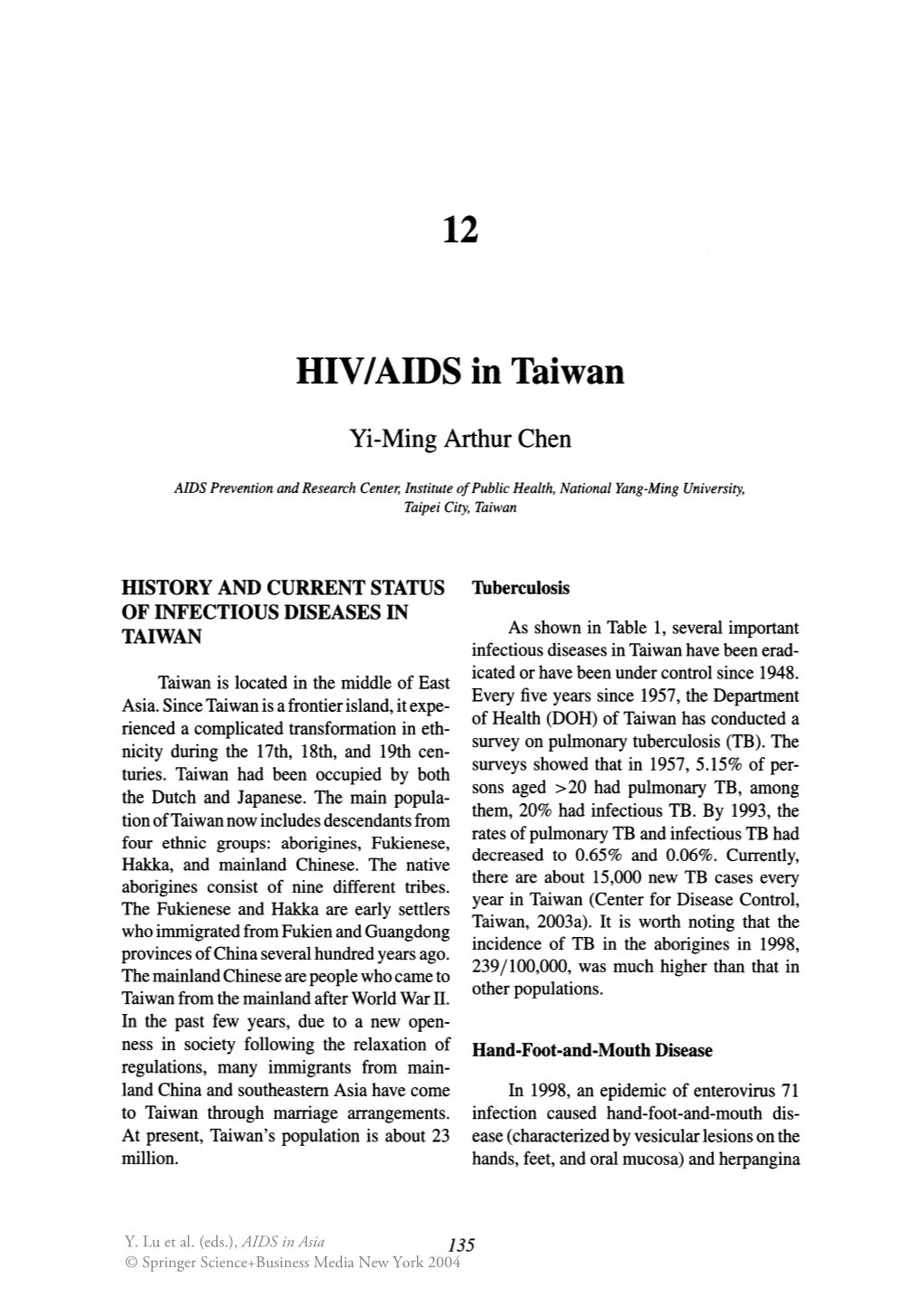 HIV I AIDS in Taiwan