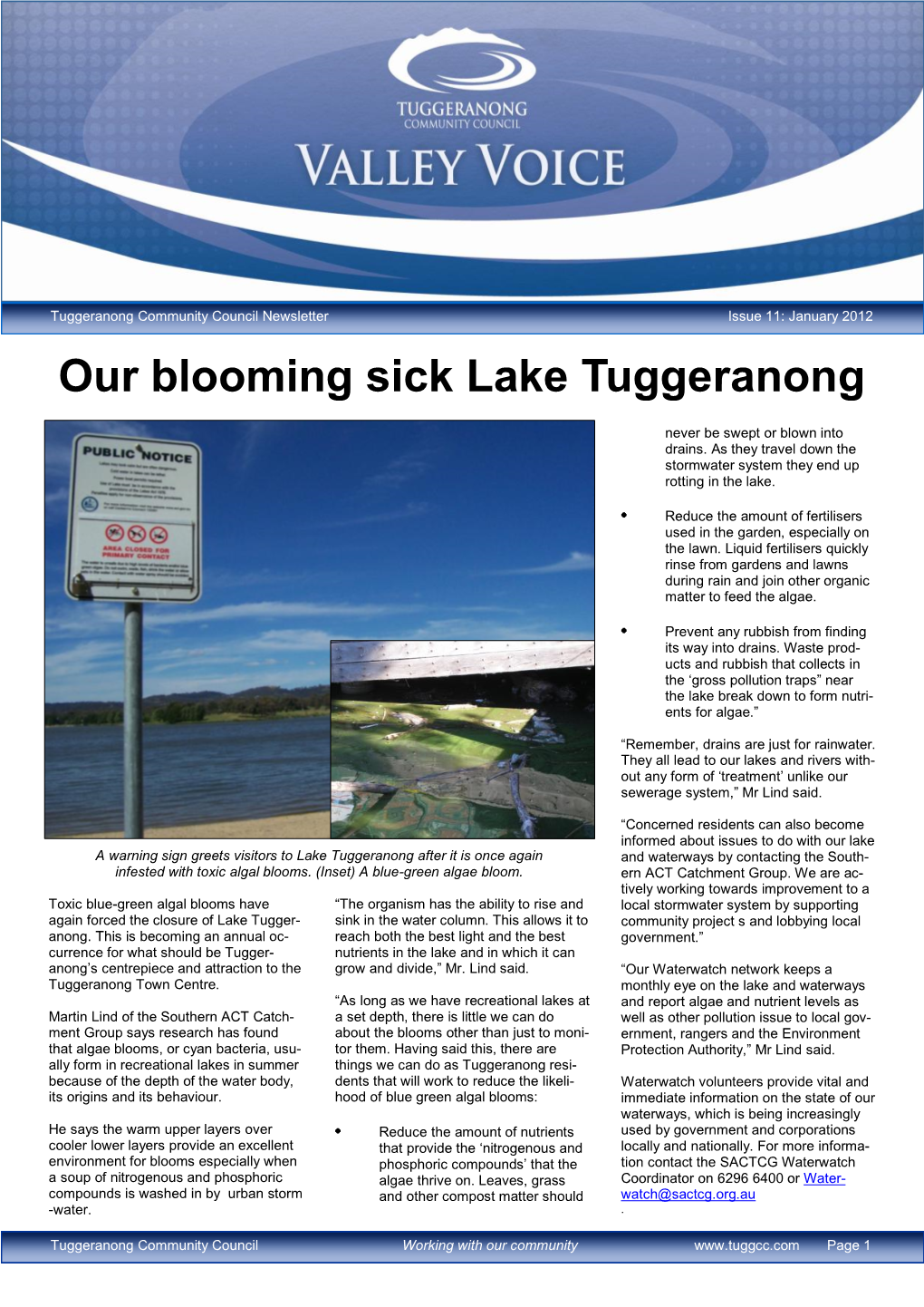 Our Blooming Sick Lake Tuggeranong