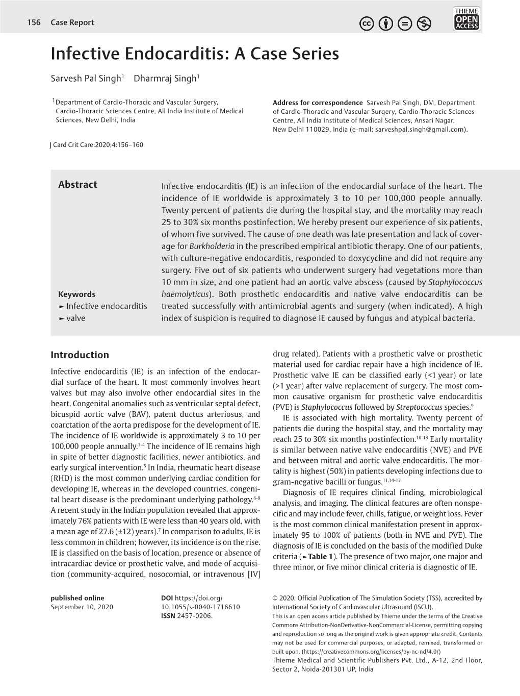 Infective Endocarditis: a Case Series