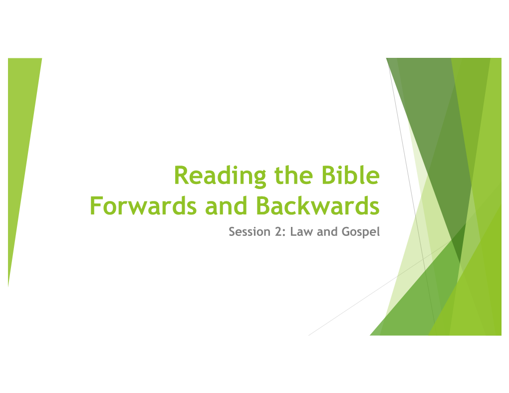 Law and Gospel Table Discussion: Questions