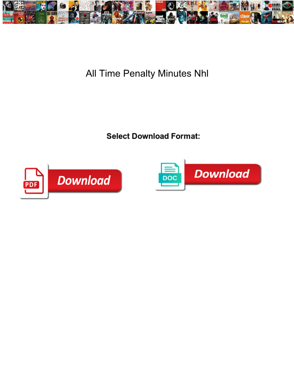 Time Penalty Minutes Nhl