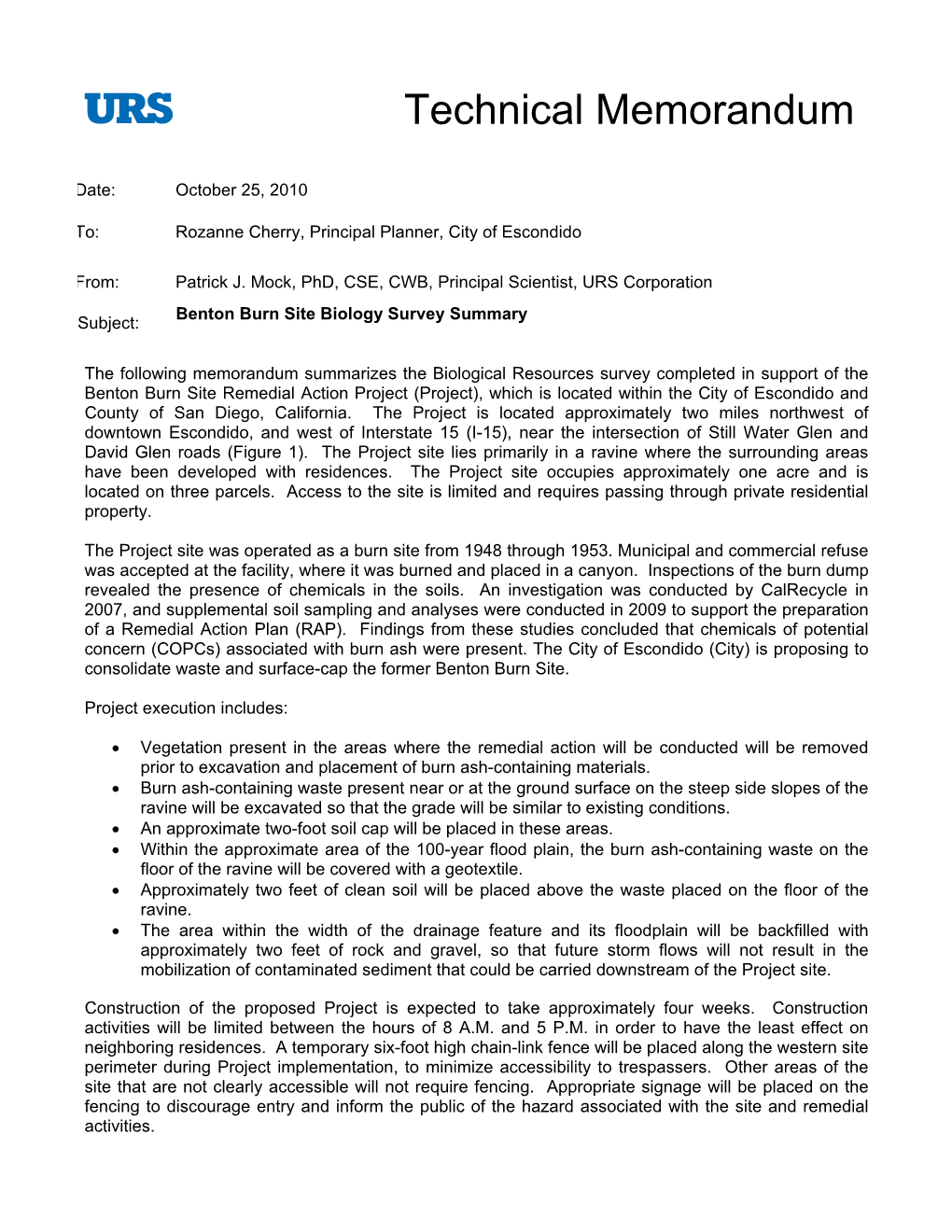 Biological Resources Technical Memo