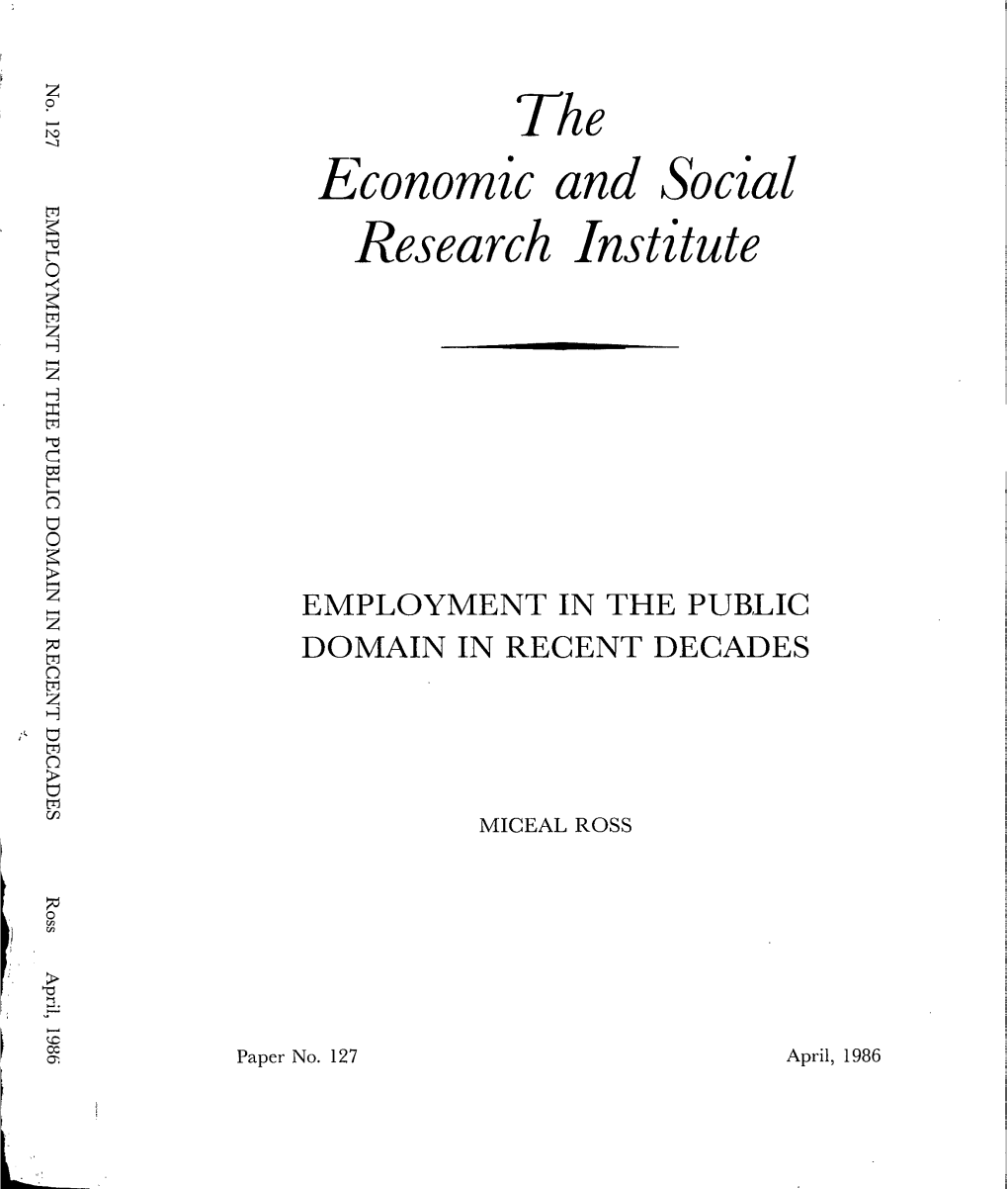 Employment in the Public Domain in Recent Decades