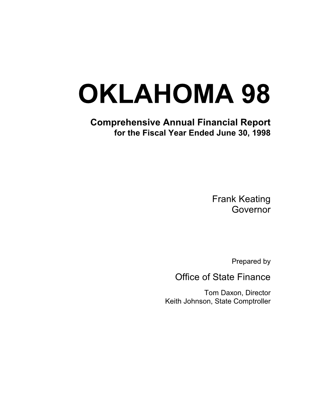 State of Oklahoma Comprehensive