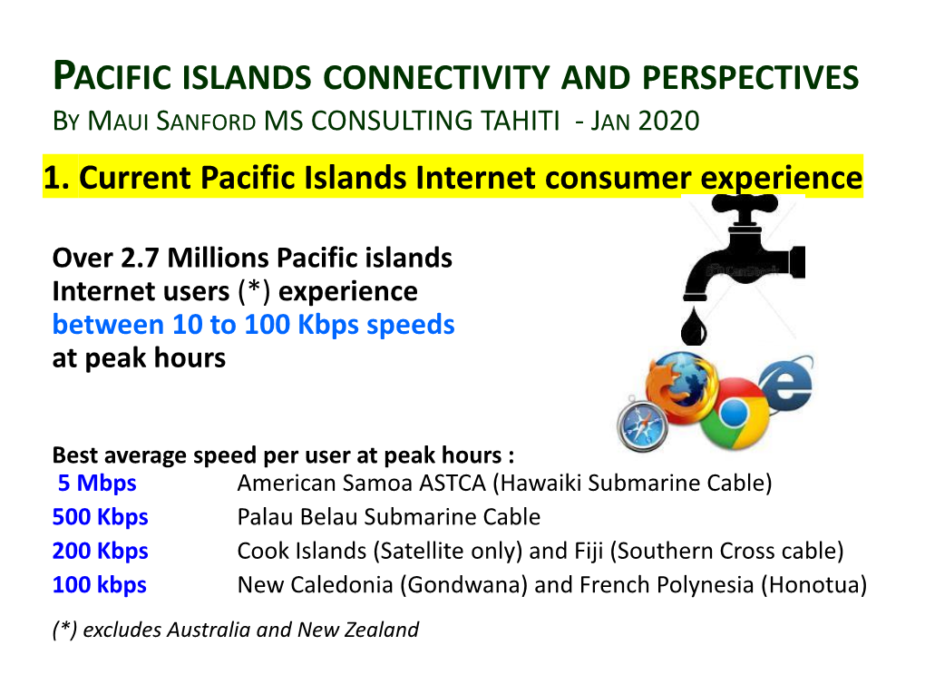 Pacific Islands Connectivity and Perspectives by Maui Sanford Ms Consulting Tahiti - Jan 2020 1