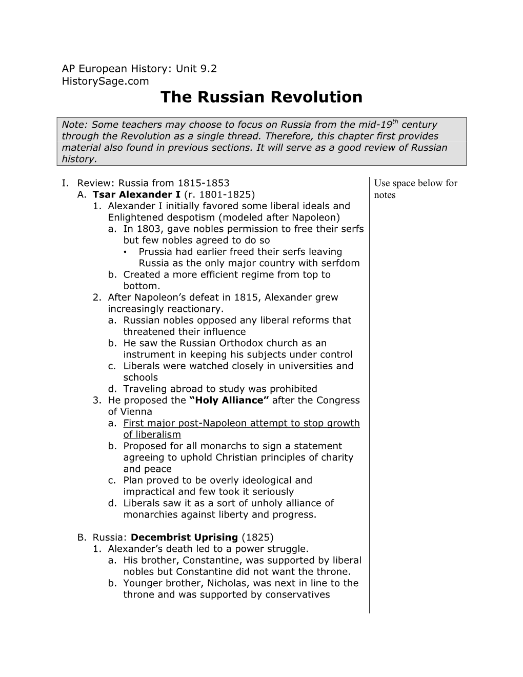 The Russian Revolution