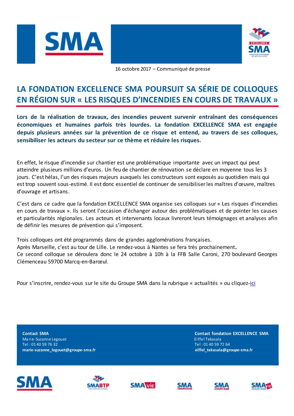 La Fondation Excellence Sma Poursuit Sa Série De Colloques En Région Sur « Les Risques D’Incendies En Cours De Travaux »