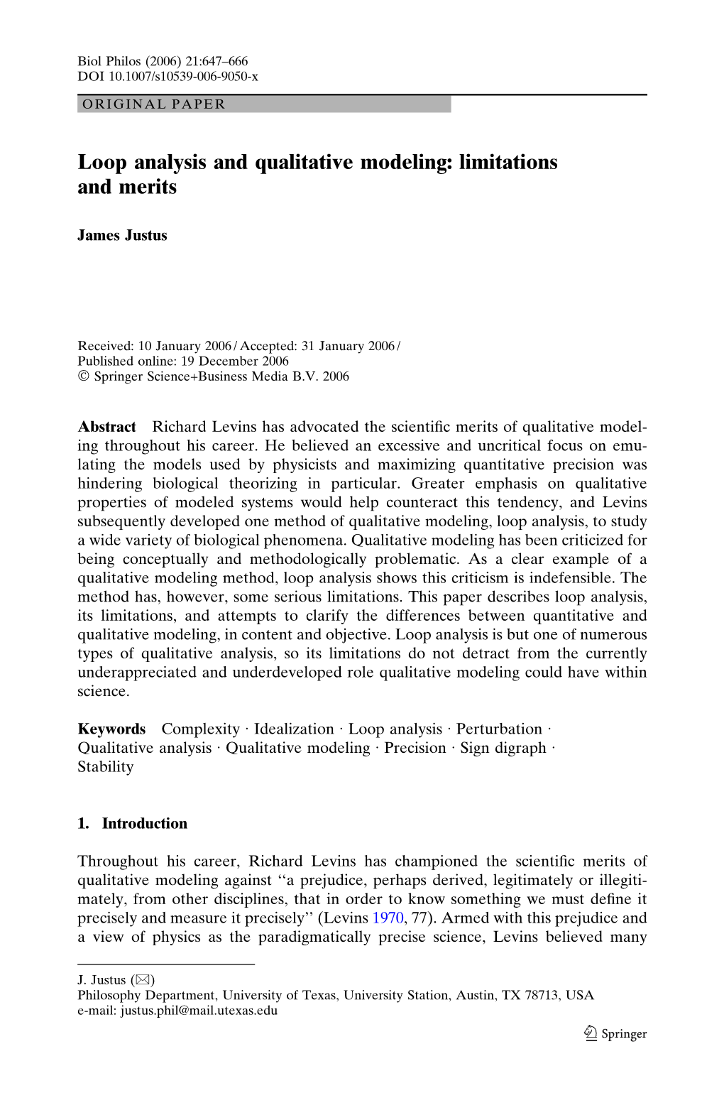 Loop Analysis and Qualitative Modeling: Limitations and Merits