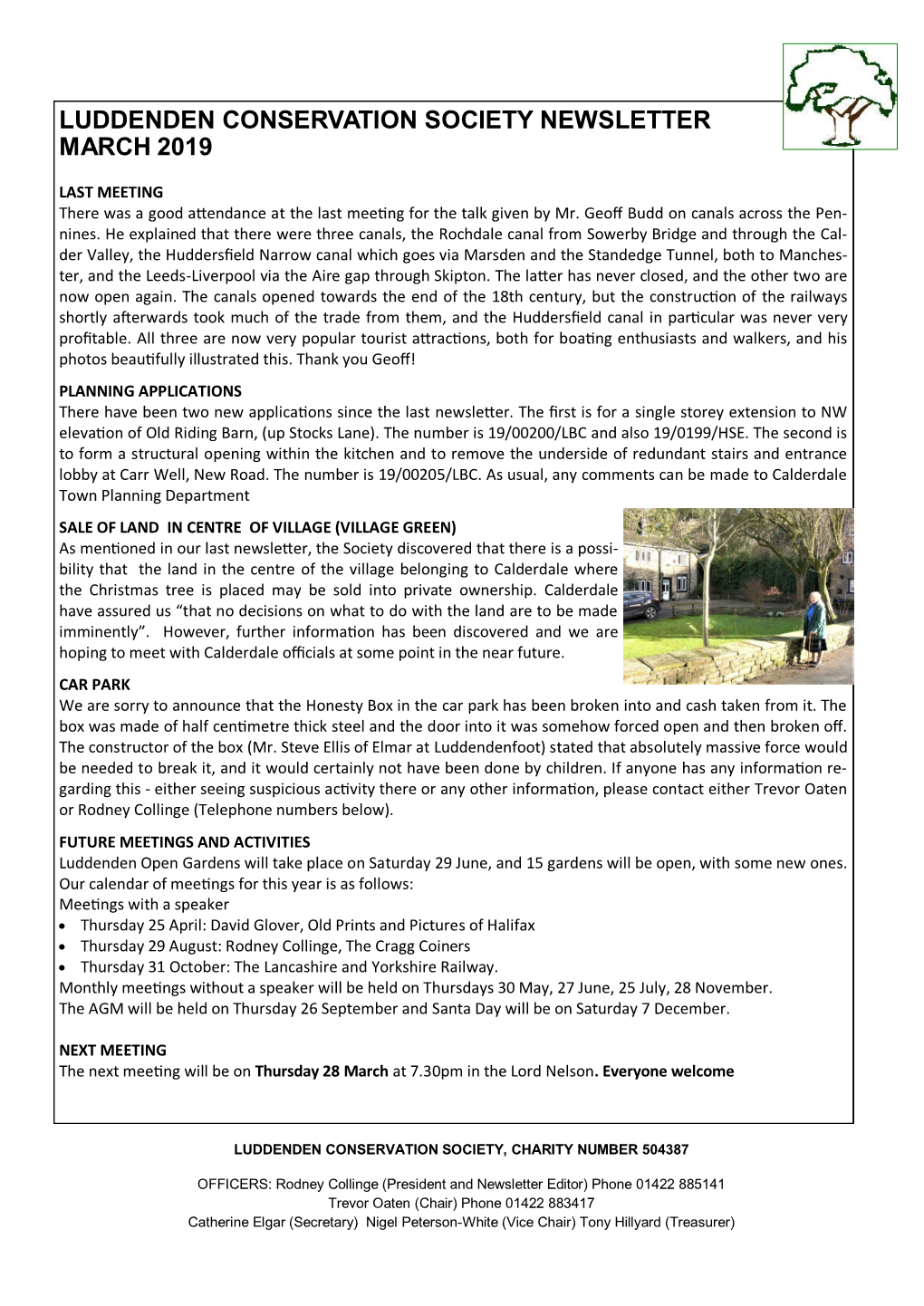 Luddenden Conservation Society Newsletter March 2019