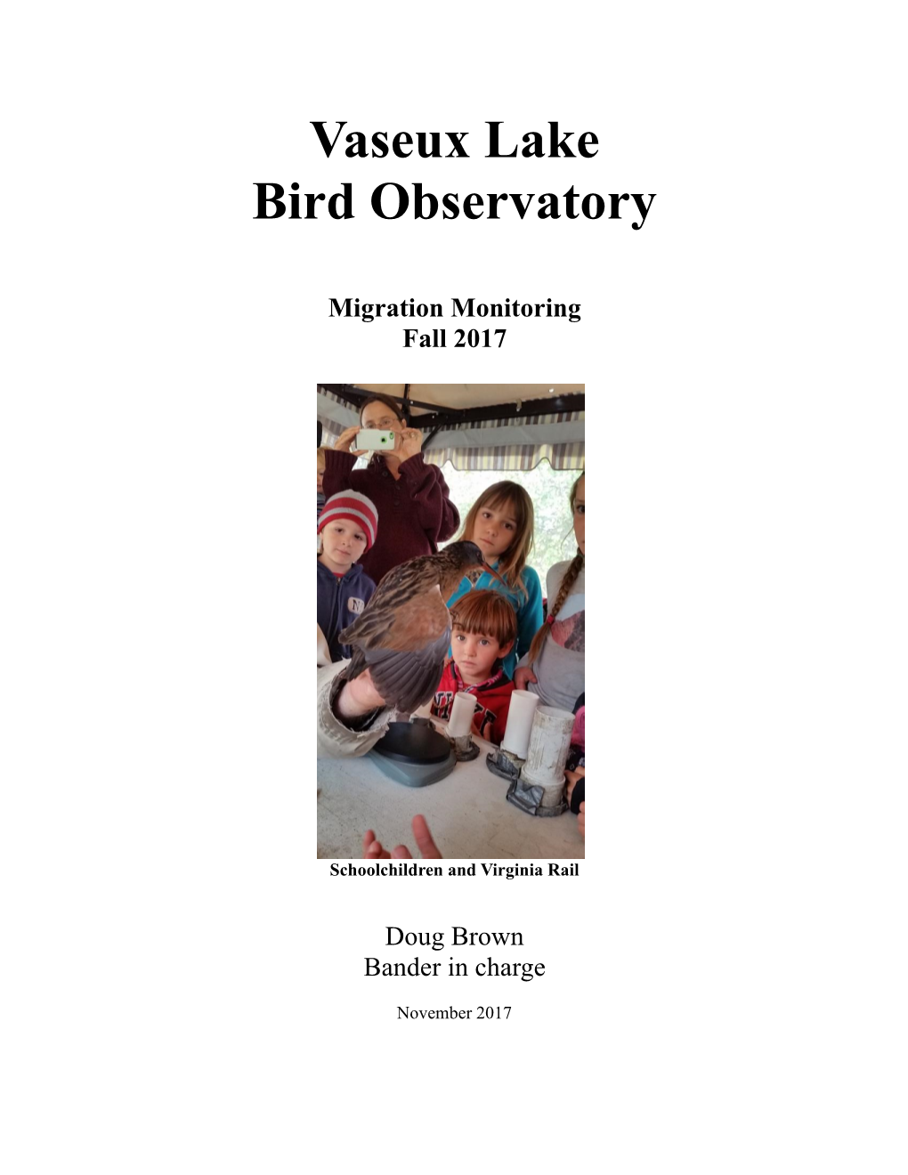 Vaseux Lake Bird Observatory Annual Report 2017