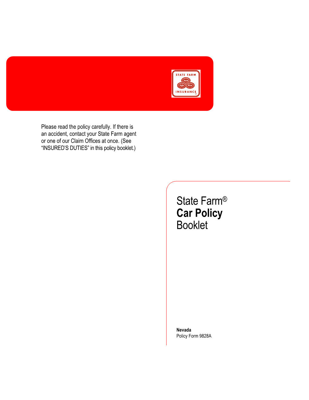 State Farm Car Policy Booklet