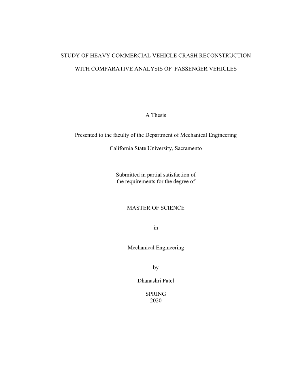 Study of Heavy Commercial Vehicle Crash Reconstruction