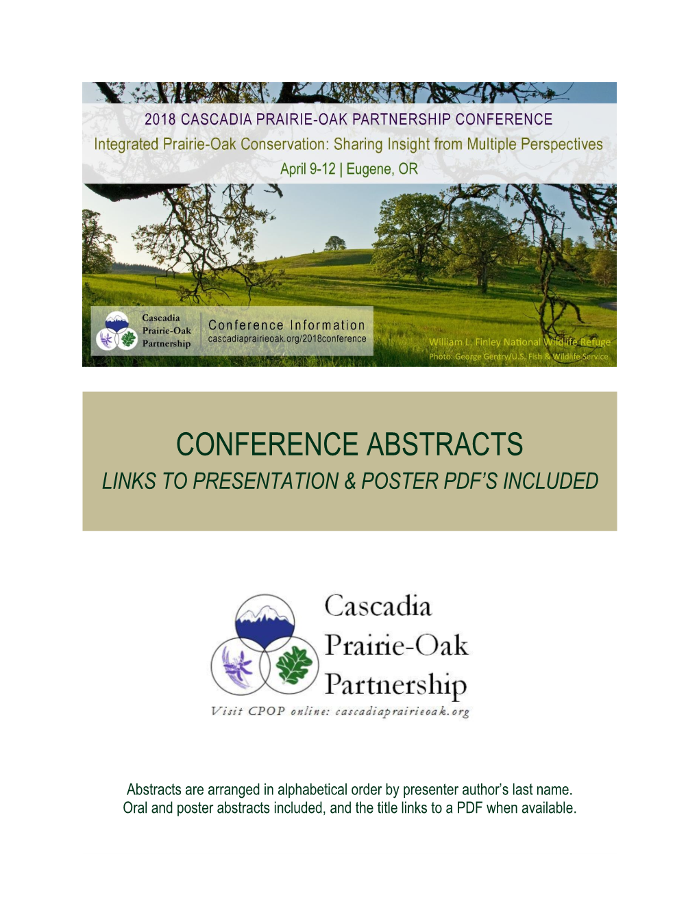 Conference Abstracts Links to Presentation & Poster Pdf’S Included