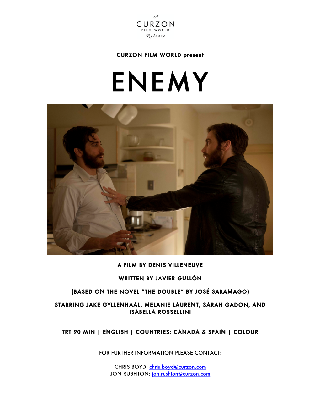 ENEMY Press Notes Curzon