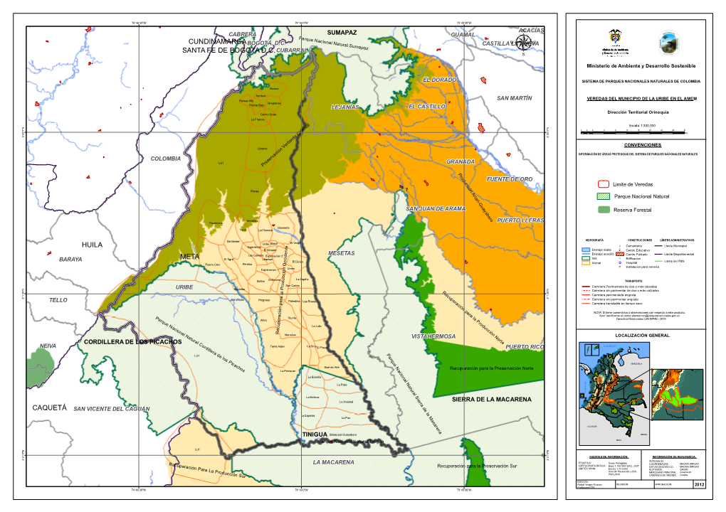 Meta Huila Caquetá Cundinamarca Santa Fe De