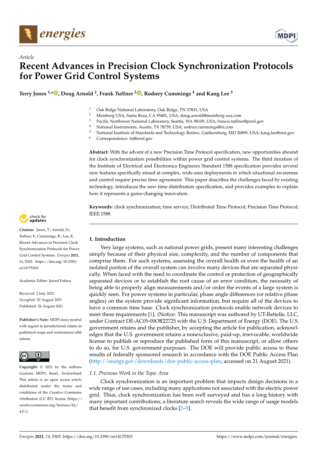 Recent Advances in Precision Clock Synchronization Protocols for Power Grid Control Systems