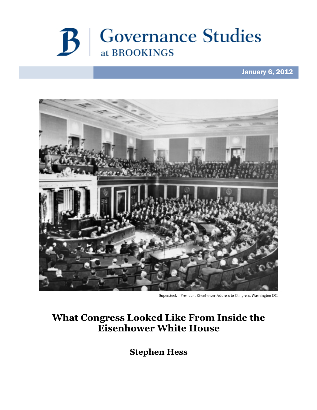 What Congress Looked Like from Inside the Eisenhower White House