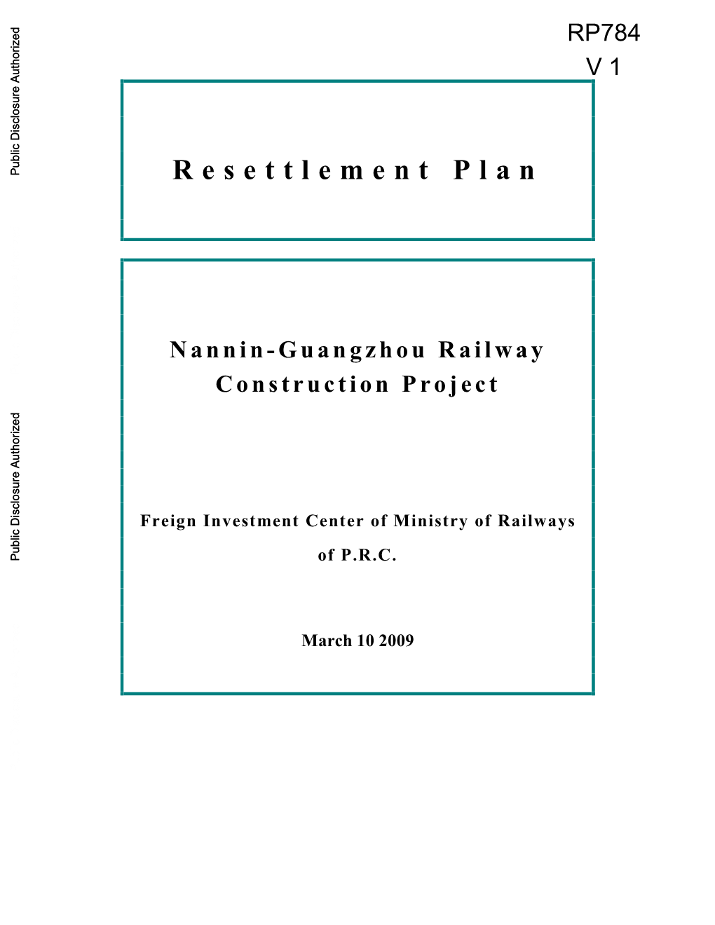 Chapter VII Implementation Plan for Resettlement