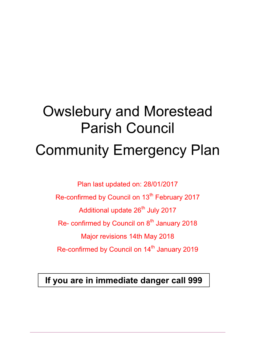 Community Emergency Plan